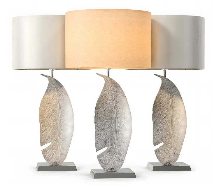 Heathfield co leaf nickel large table lamp