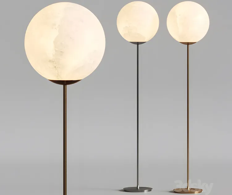 Slide mineral floor lamps