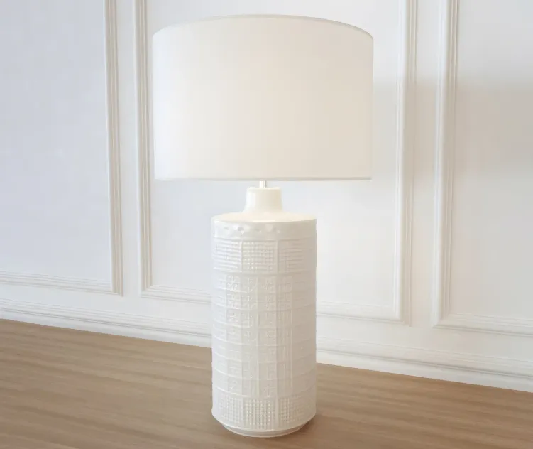 Table lamp potterybarn jamie young emma ceramic column table lamp