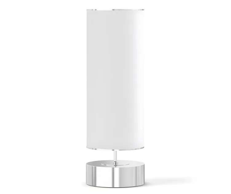White cylindrical floor lamp