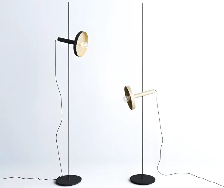 Whizz satin gold black portable lamp