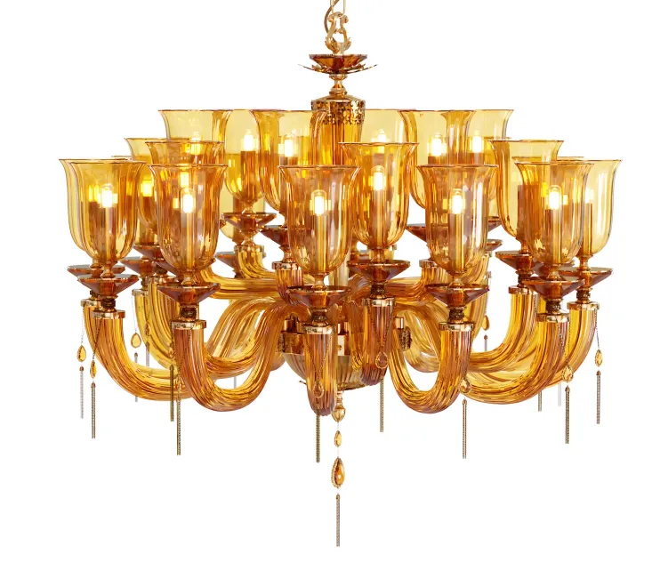 Chandelier euroluce julienne amber glass