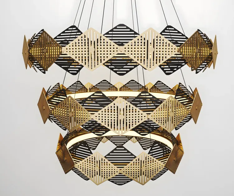 Bert frank rote triple chandelier