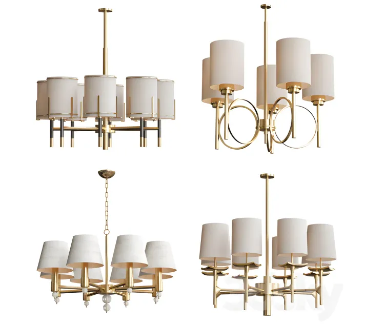 Wide antique brass chandelier