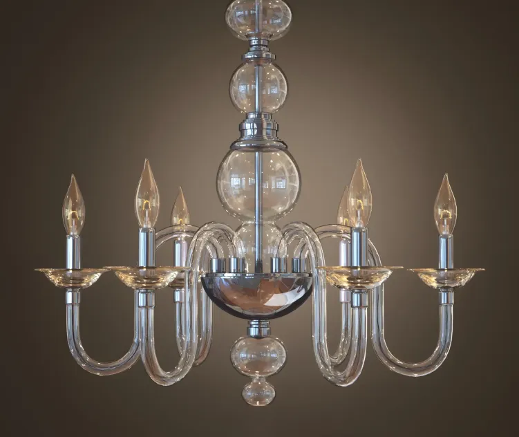 Blown glass chandelier