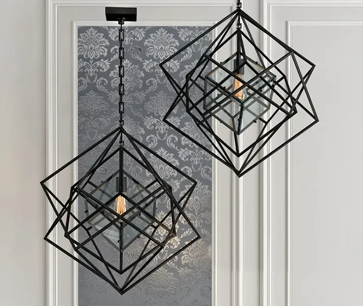 Cubist small chandelier black