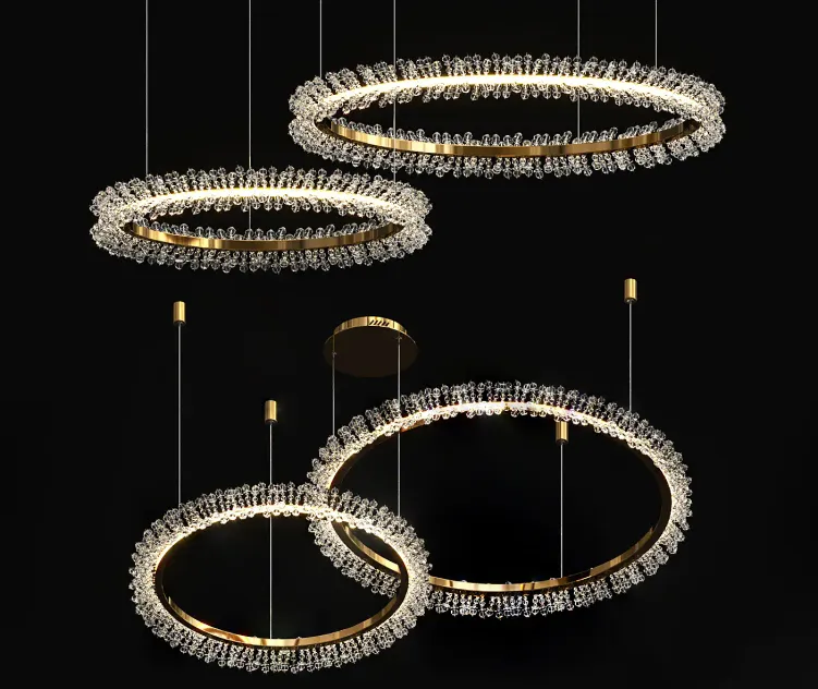 Crystal double ring chandelier