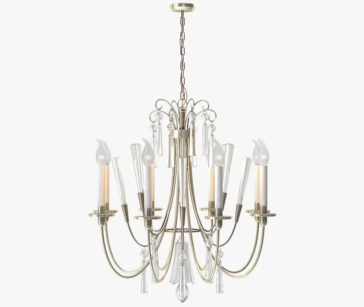 Elegant chandelier with crystals by lightolier