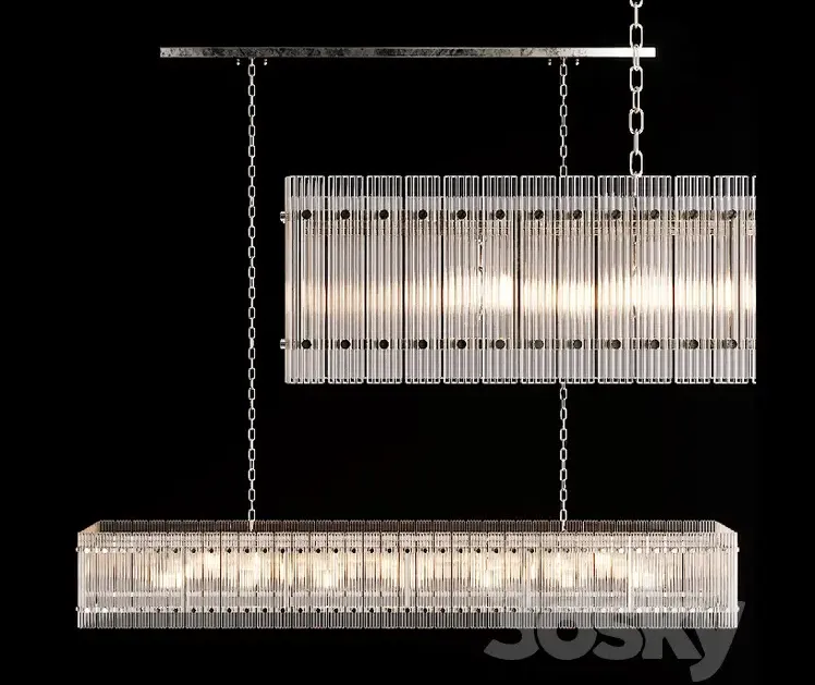 Restoration hardware san marco linear chandelier nickel