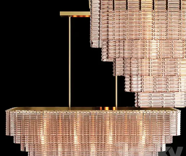 Restoration hardware sirene linear chandelier brass clear glass