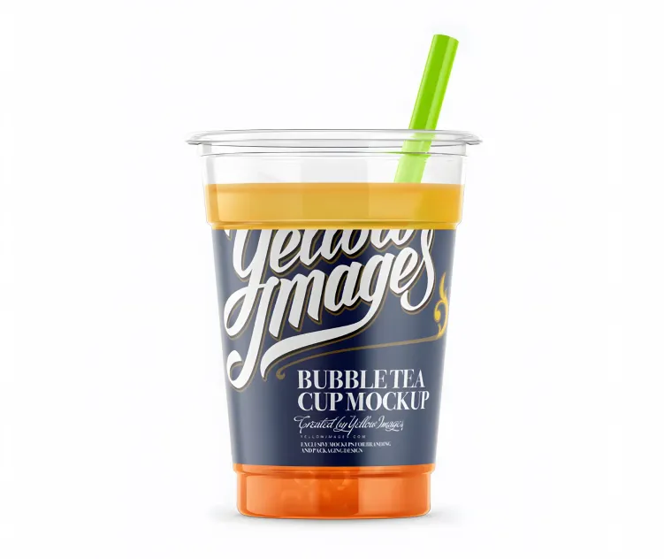 Cup W Mango Bubble Tea