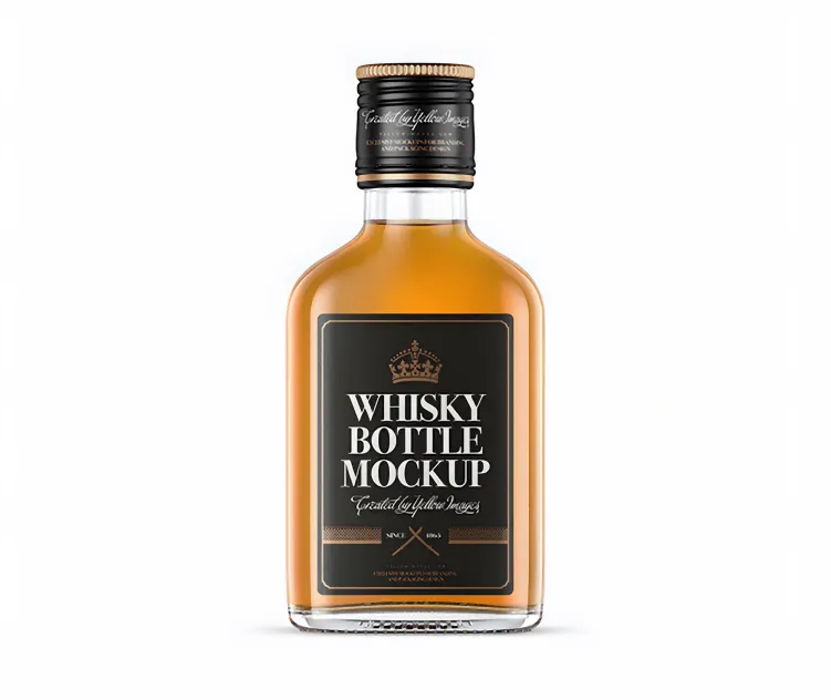Clear Glass Whiskey Bottle 3