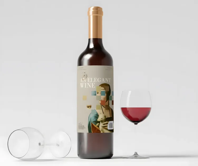 Elegant Red Wine Bottle