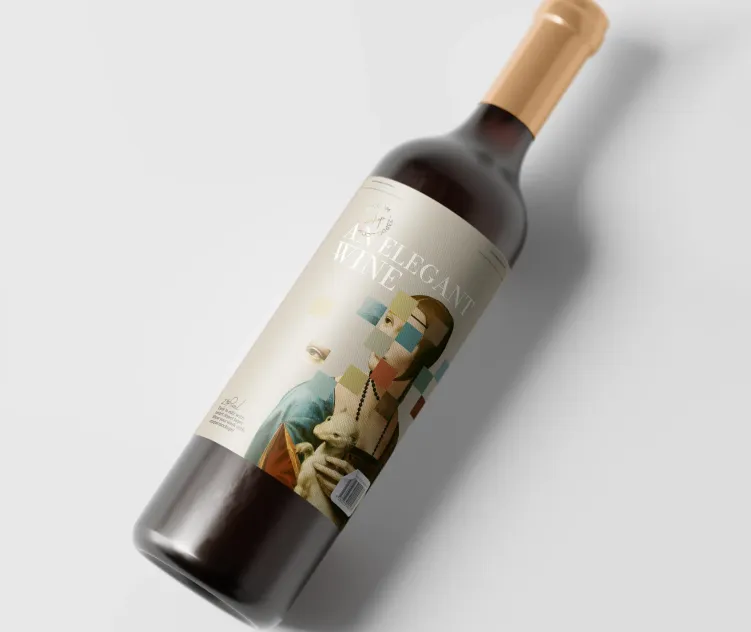 Elegant Red Wine Bottle 2