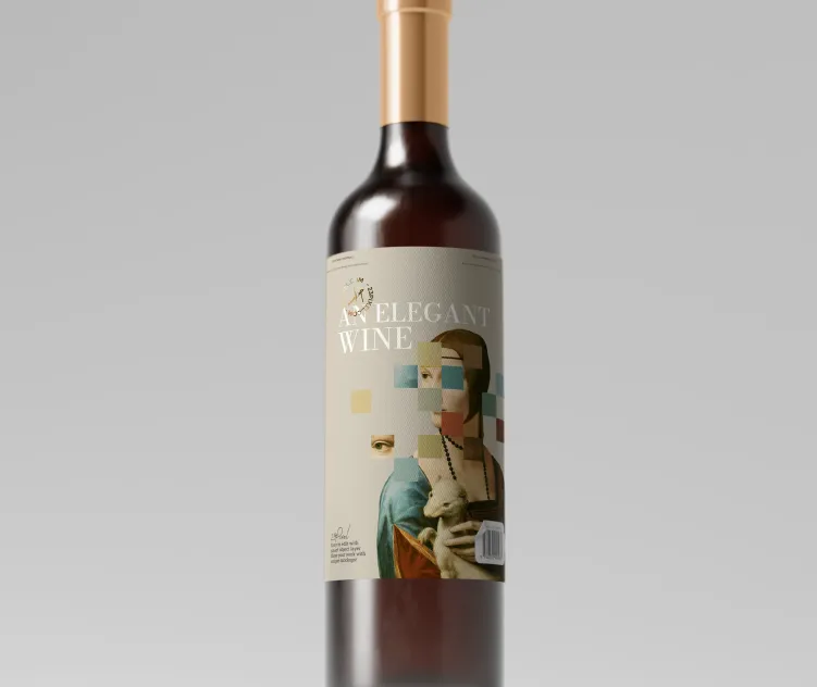 Elegant Red Wine Bottle 5