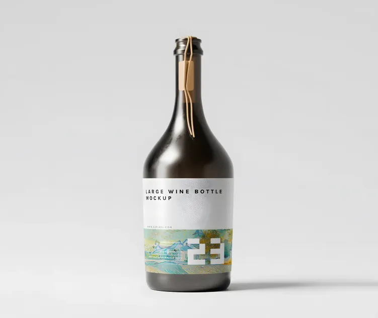 Large Red Wine or Champagne Bottle 03
