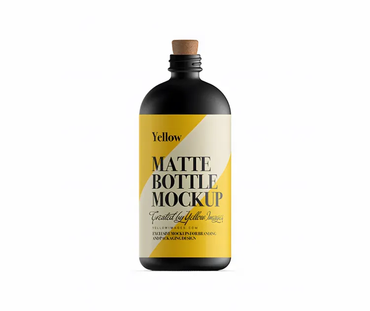 Matte Glass Bottle W Cork Stopper