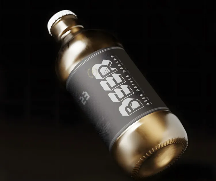 Stub or Steinie Style Beer Bottle 03