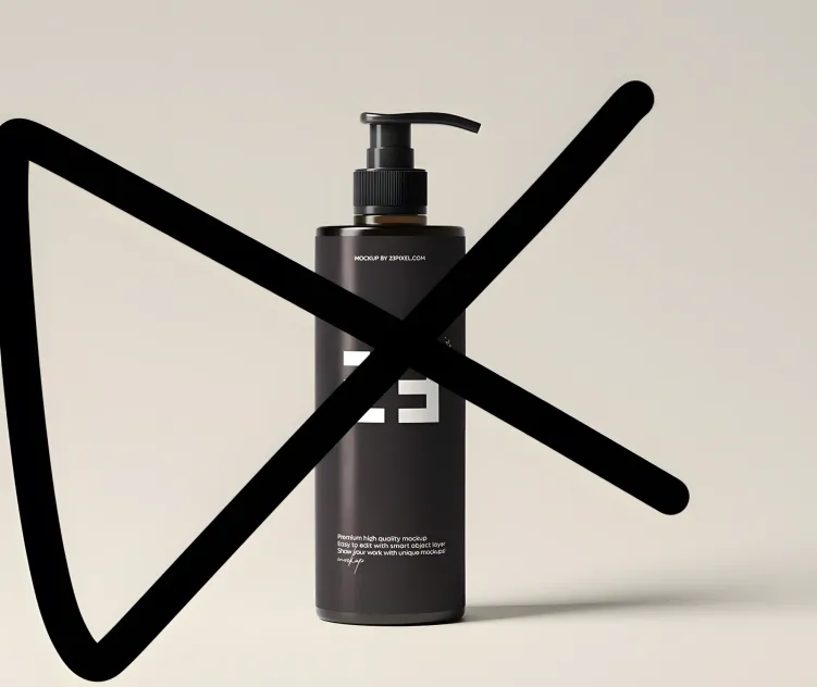 Amber Glass Slim Pump Bottle With Shadows 02
