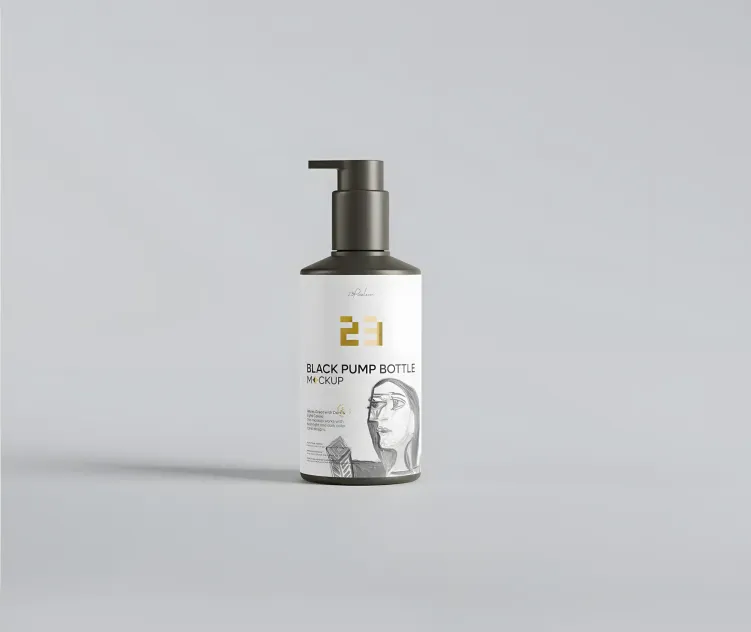 Black Plastic Pump Bottle 01