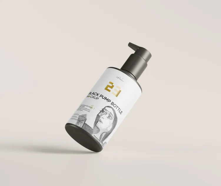 Black Plastic Pump Bottle 02