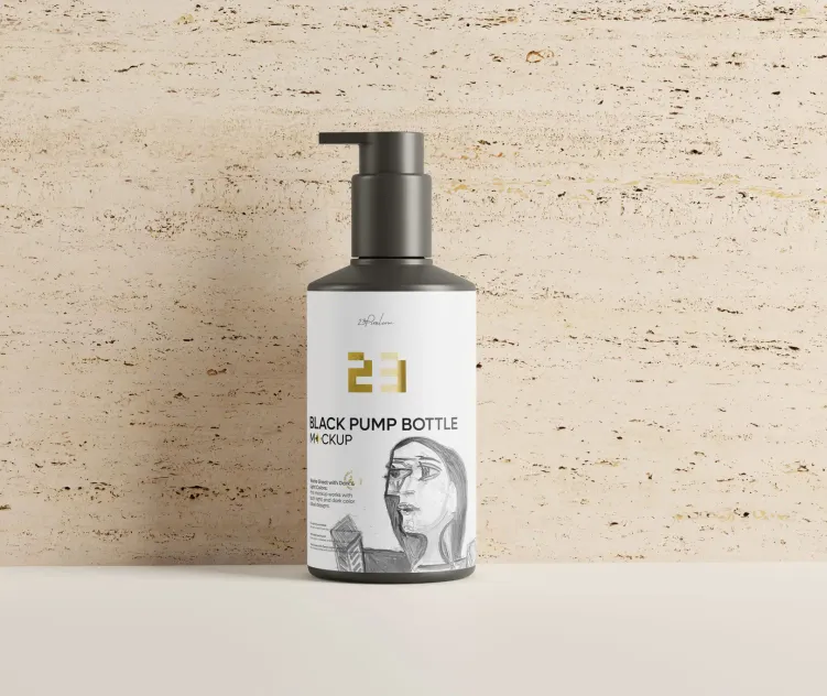 Black Plastic Pump Bottle 07