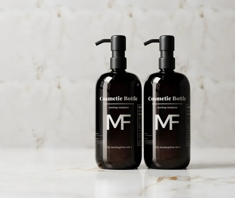 Black Pump Bottle Featuring an Eucalyptus Plant 07