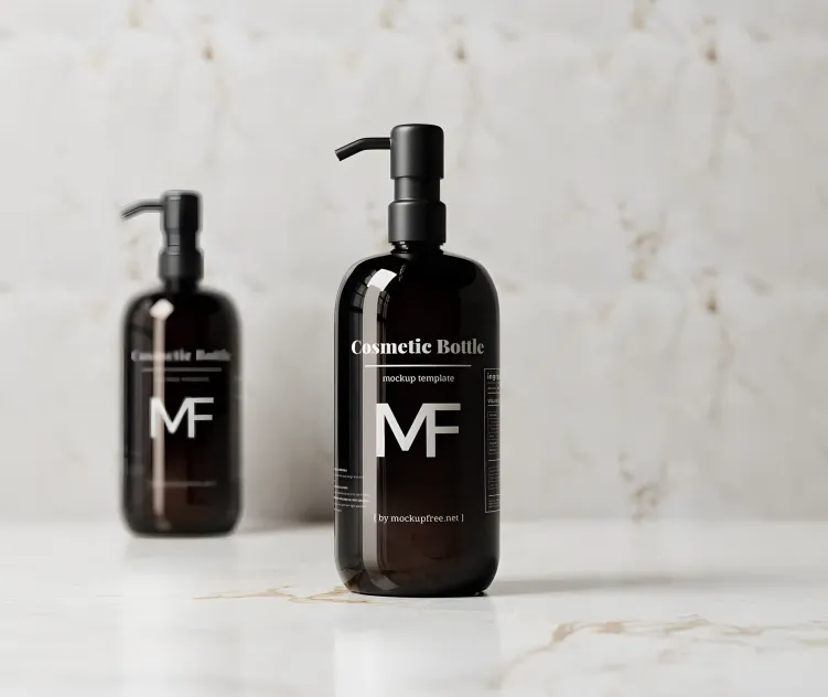 Black Pump Bottle Featuring an Eucalyptus Plant 08