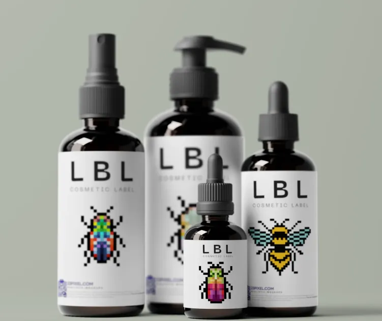 Cosmetic Label Showcasing 3