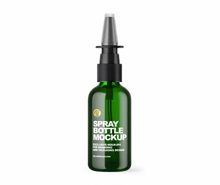 Green Glass Nasal Spray Bottle