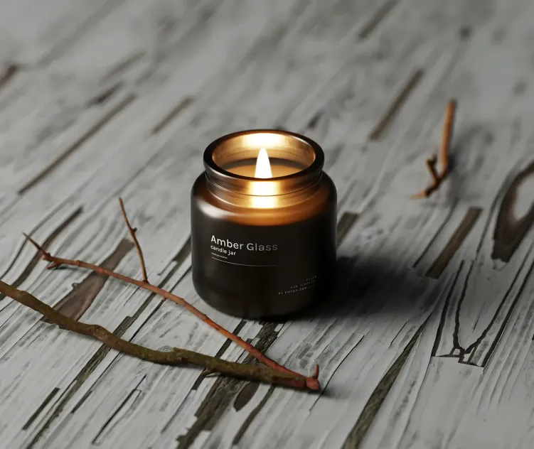 Amber Glass Candle