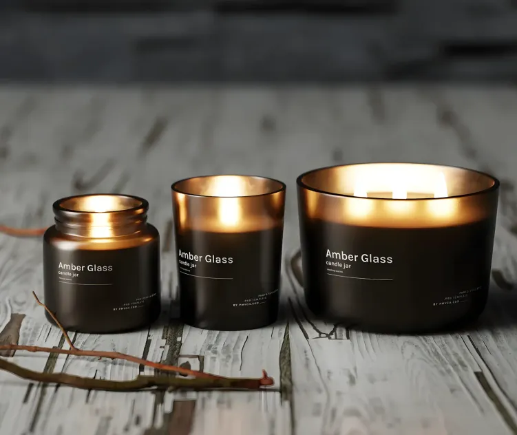 Amber Glass Candle 11