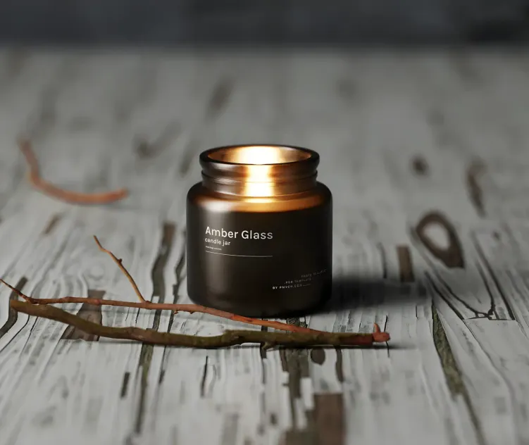 Amber Glass Candle 2