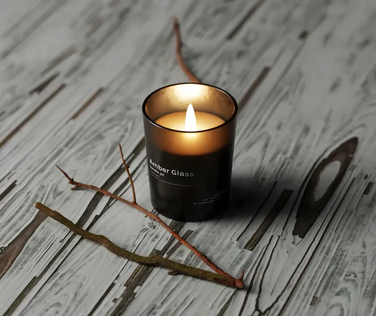 Amber Glass Candle 3