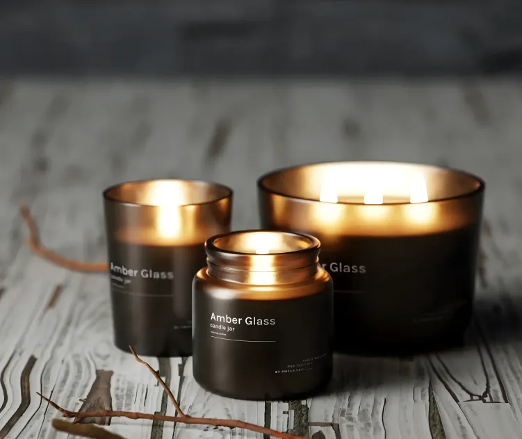 Amber Glass Candle 4