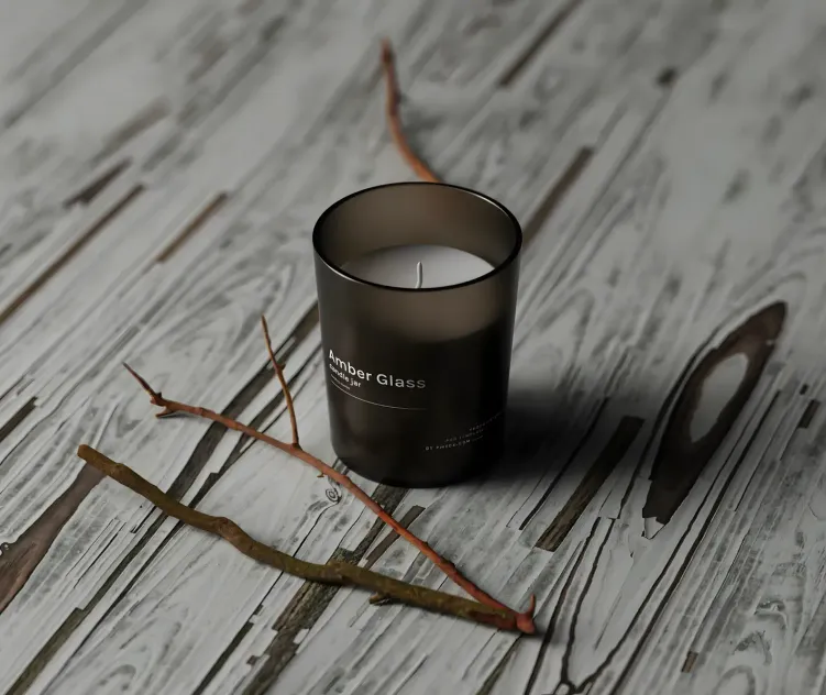 Amber Glass Candle 4