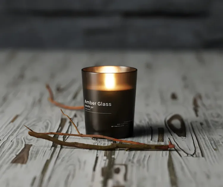 Amber Glass Candle 5