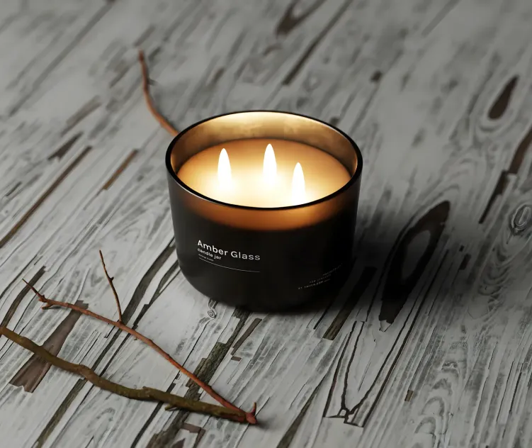 Amber Glass Candle 7
