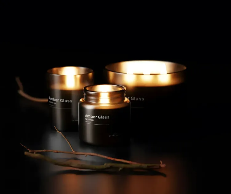 Amber Glass Candle 8