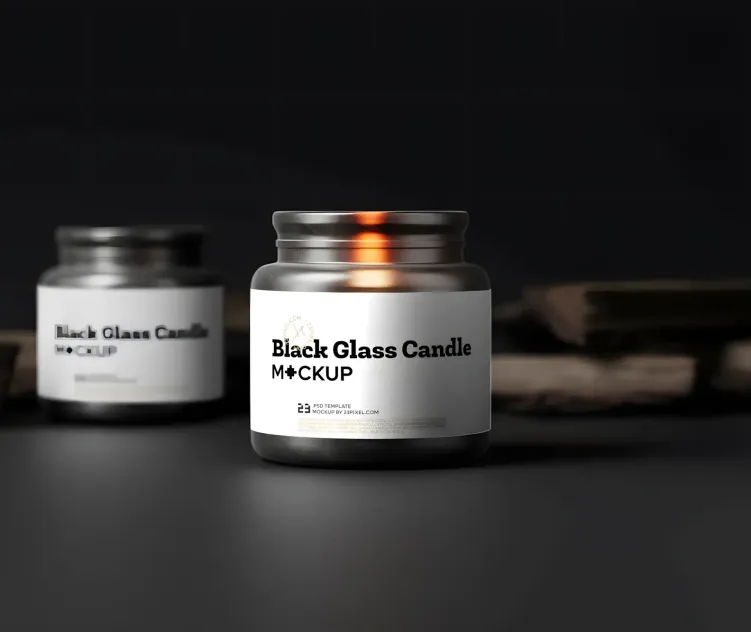 Black Glass Candle