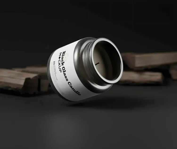 Black Glass Candle