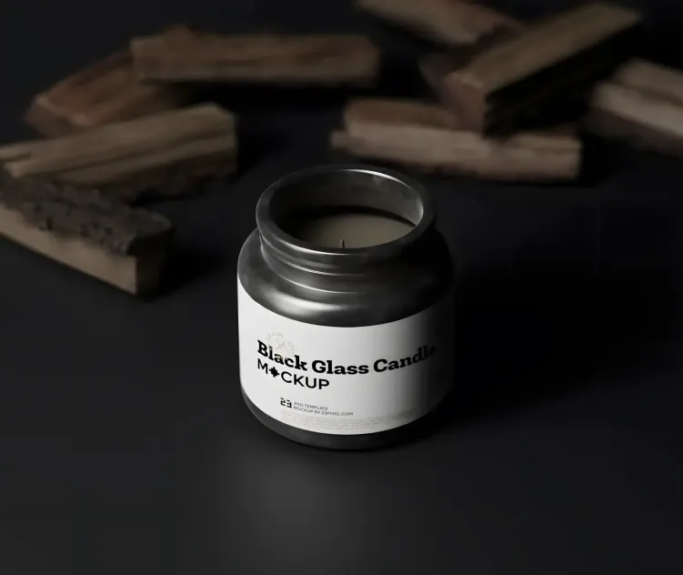 Black Glass Candle
