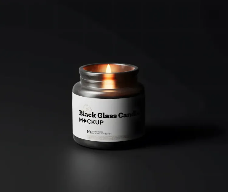 Black Glass Candle 2