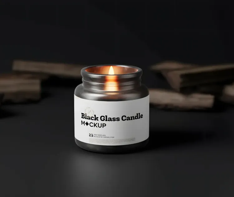 Black Glass Candle 4
