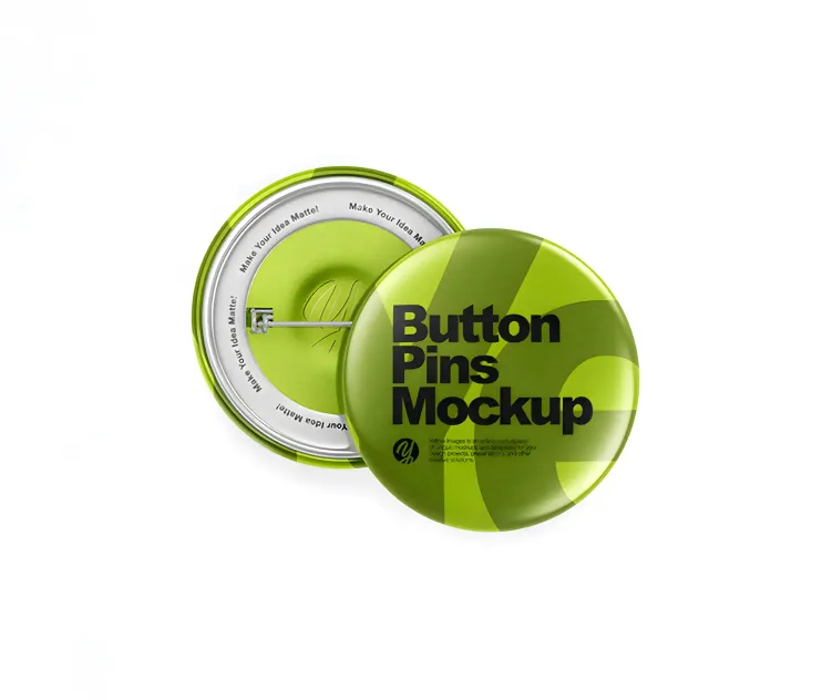 Two Metallic Button Pins