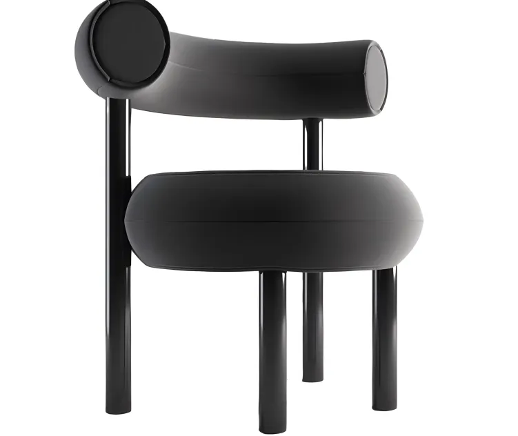 Fat dining chair black leg cassia