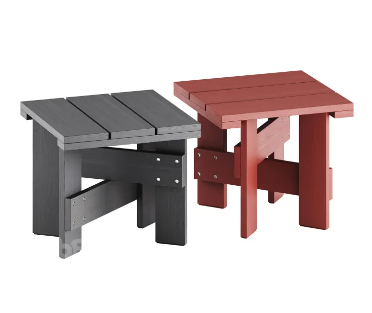 Crate outdoor table by hay