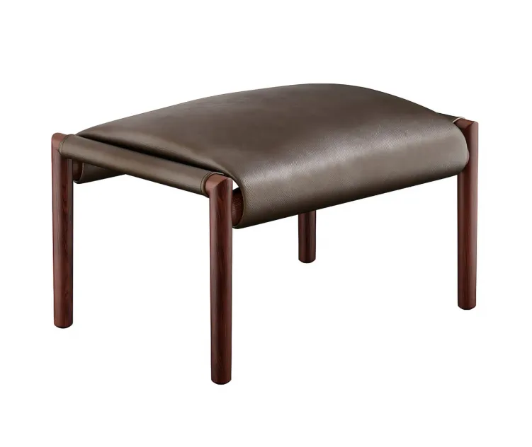 Leather footstool by poltrona frau