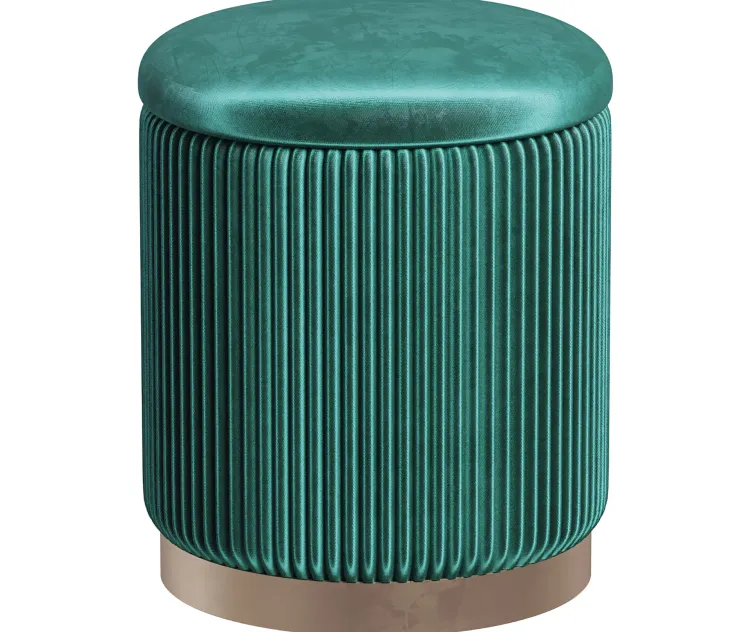 Pouffe with Drawer Beatrice Glossy Velor in Colors