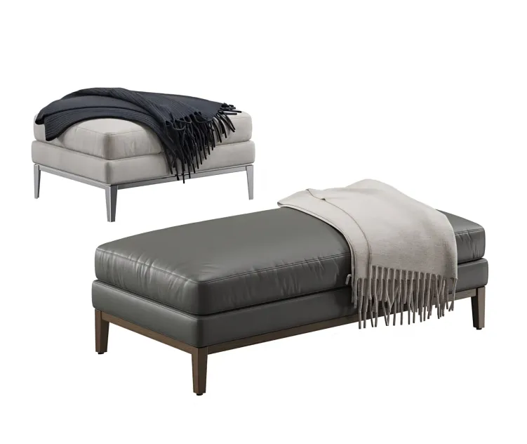 RH Modern Italia Coffee Ottoman Pouf Bench